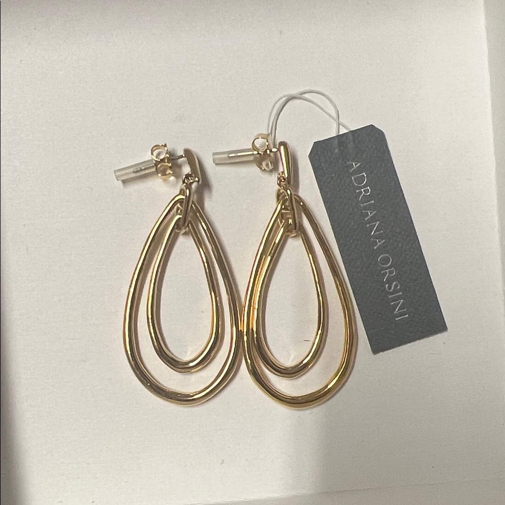 Adriana Orsini Gold Double Teardrop Earrings